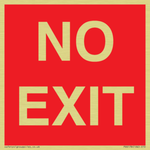 NO EXIT red background